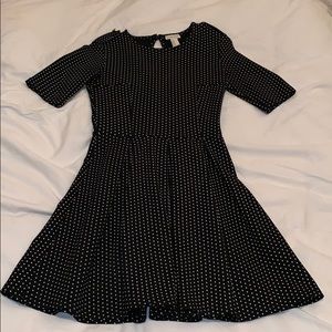 Polka dot pleated dress